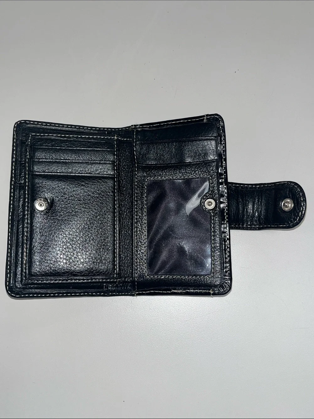 Brighton Black Leather Croc Stamped Print Wallet with Decorative Snap